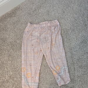Patterned Pants with Floral Accents